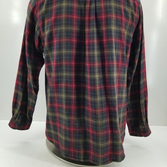 Carbon 2 Cobalt Flannel Shirt Men's Large Orange Multi Color  Plaid Button-Up - Picture 4 of 8